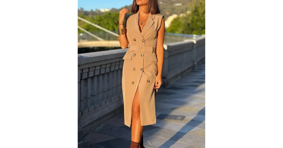 Robe trench Trocadéro beige pour femme -L'Atelier des Parisiennes